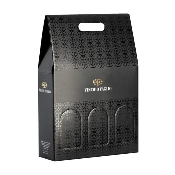 Cardboard case for 3 bottles of 0.75 l