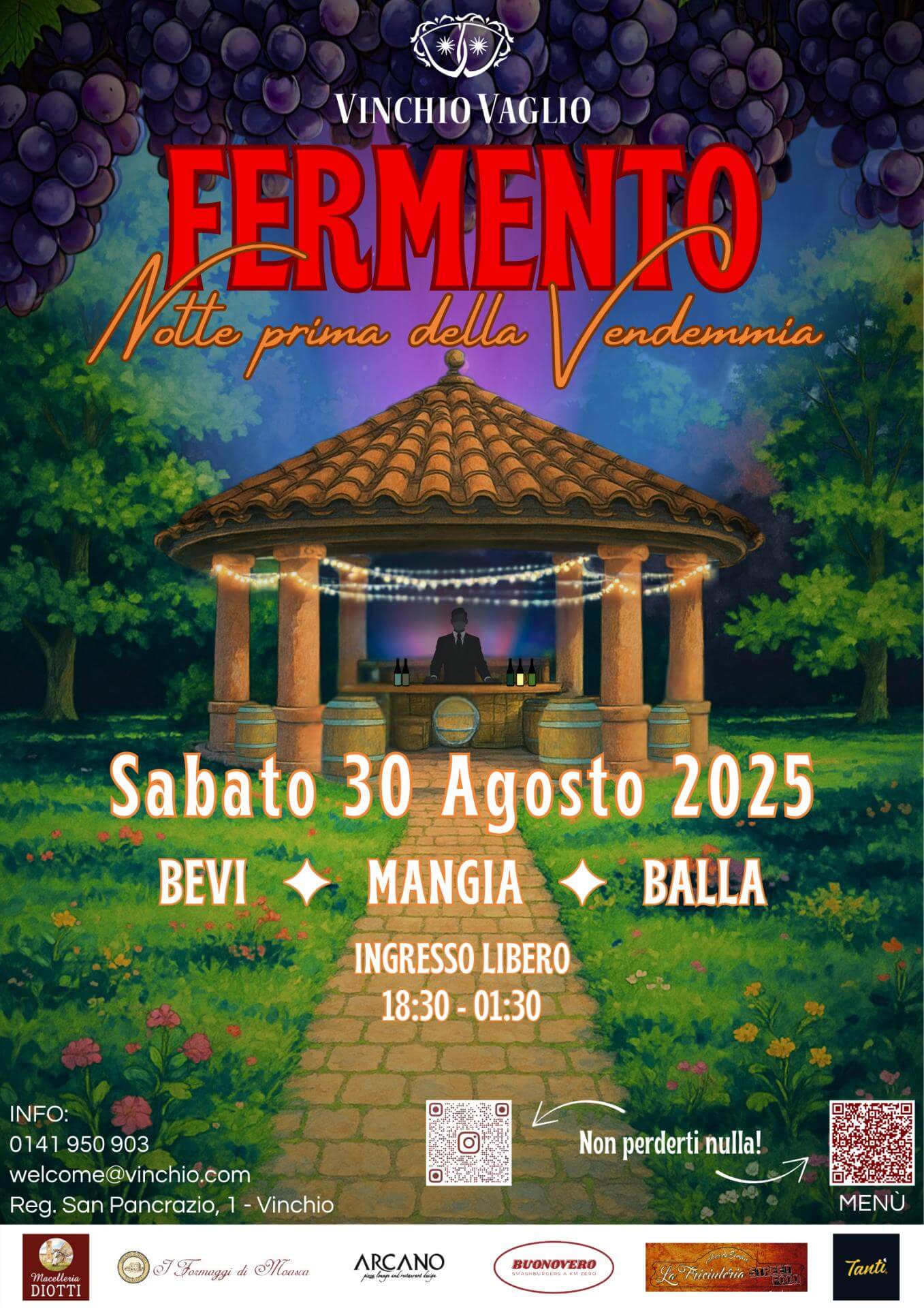 FERMENTO - Notte prima della Vendemmia | 30.08.2025 Vinchio Vaglio